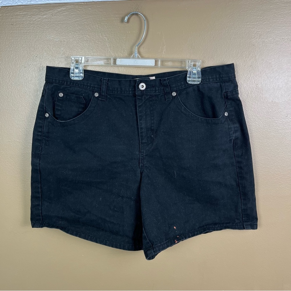 Vintage Black Jean Shorts Women's 14
